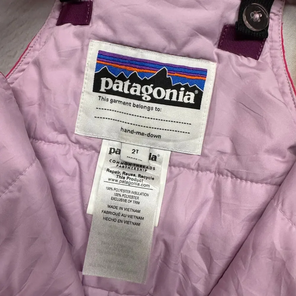Patagonia Baby Snow Pile Overall Bibs Kids Size 2T H2NO Ski Pants Pink